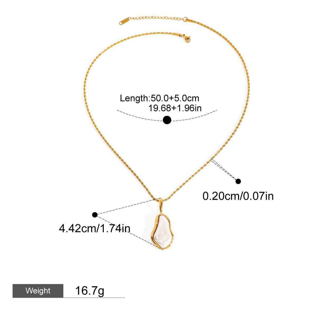 18K gold inlaid irregular pearls exquisite design noble necklace