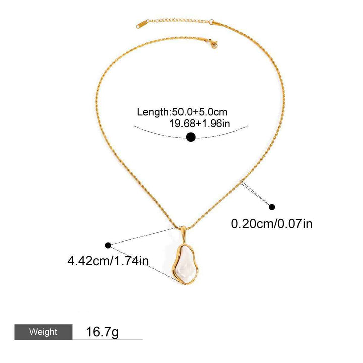 18K gold inlaid irregular pearls exquisite design noble necklace