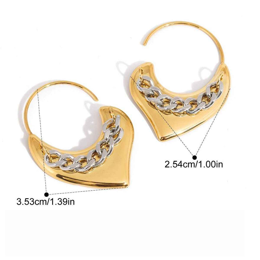18K gold lightweight luxury heart-shaped earrings