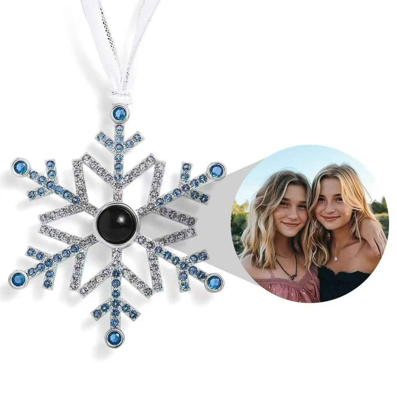 Personalized Snowflake Projection Pendant