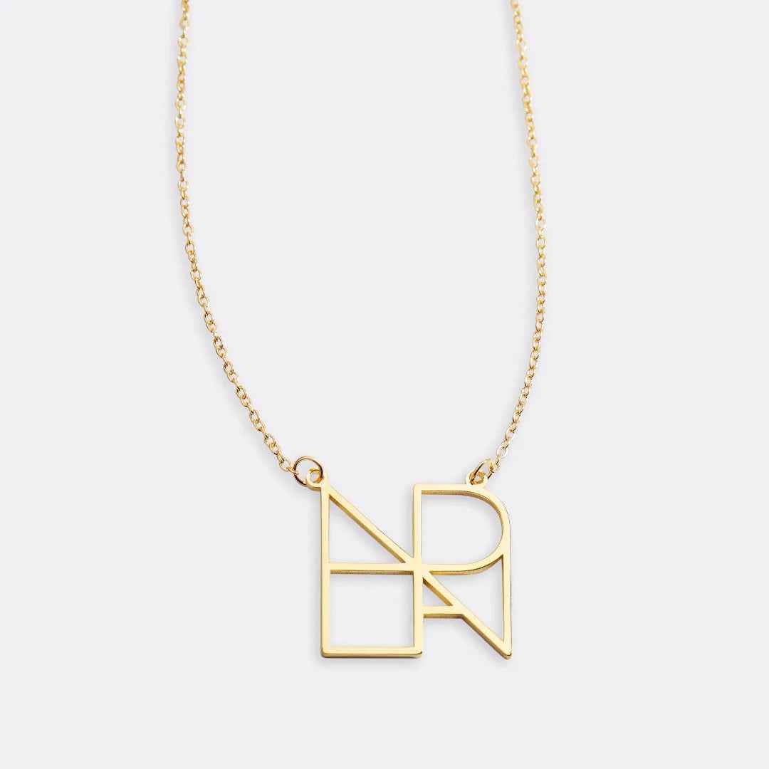 18k gold light luxury combination customized letter necklace