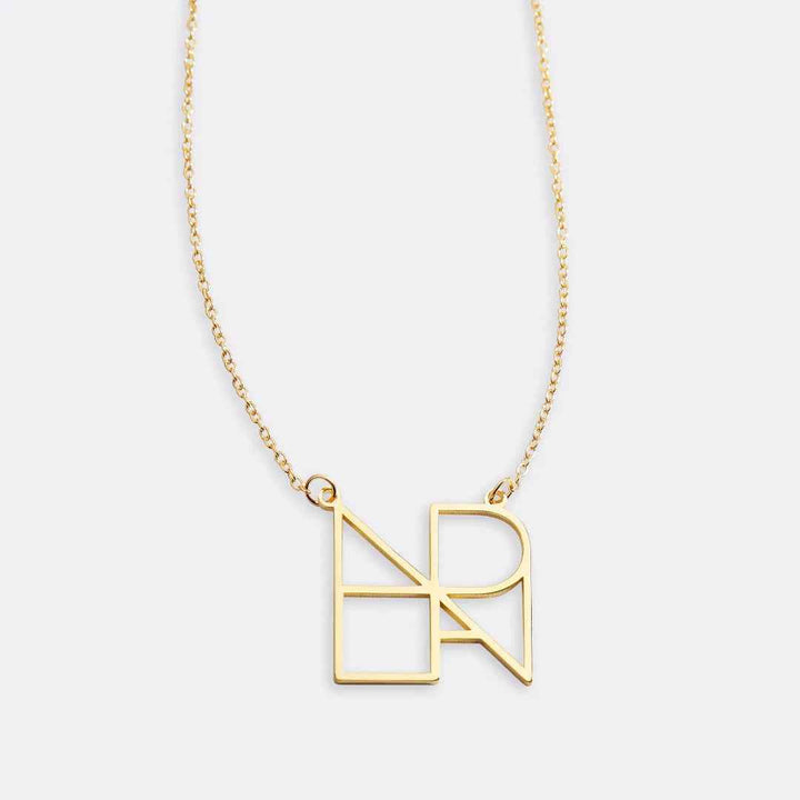 18k gold light luxury combination customized letter necklace