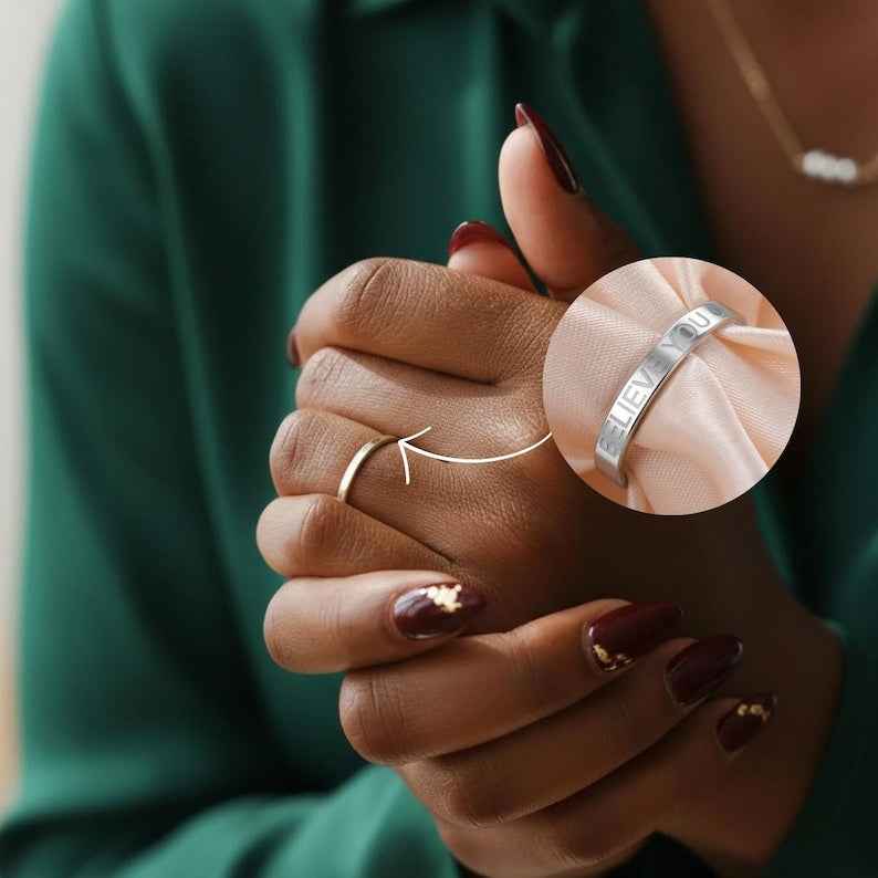 Customized Smooth Name Engraving Ring