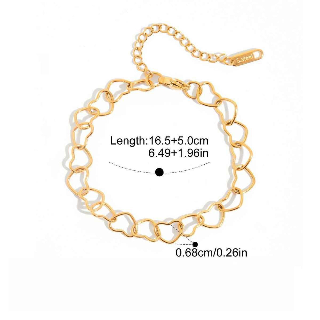 18K gold-plated, lightweight, and luxurious titanium steel bracelet with letter design.
