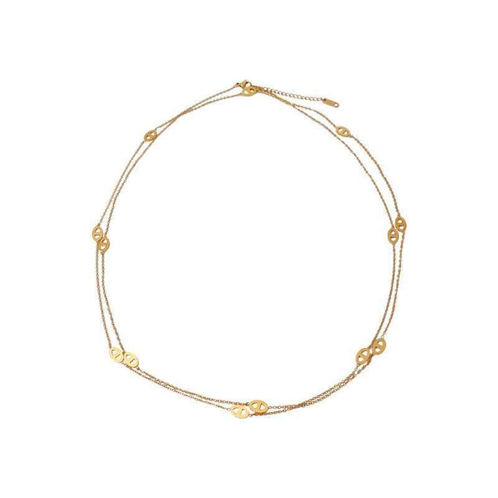 18K gold lightweight luxury pig nose necklace