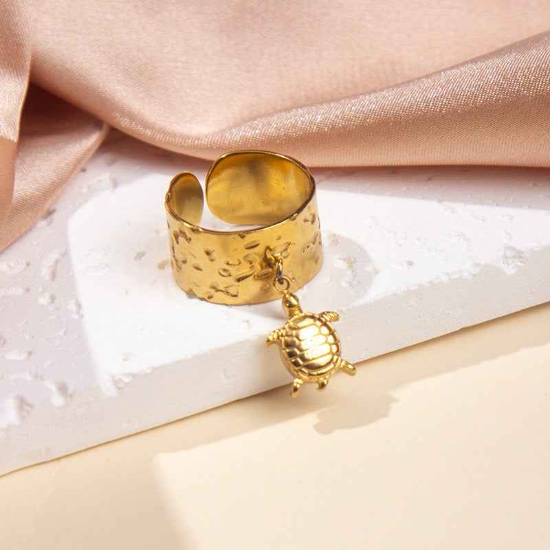 18K gold-plated titanium steel pendant ring