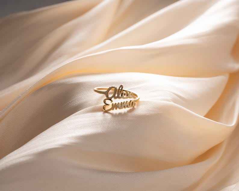 Customized Double Name Open Ring