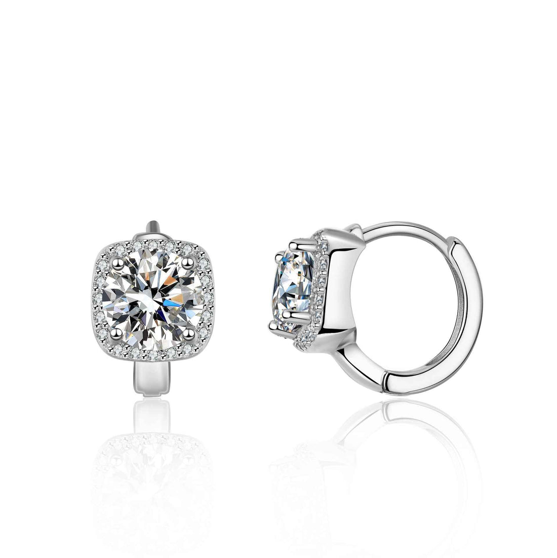 Moissanite D color s925 sterling silver square earrings