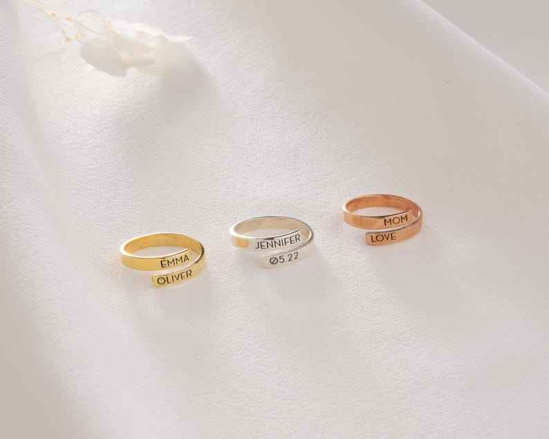 Customized Double Name Wrap Open Ring