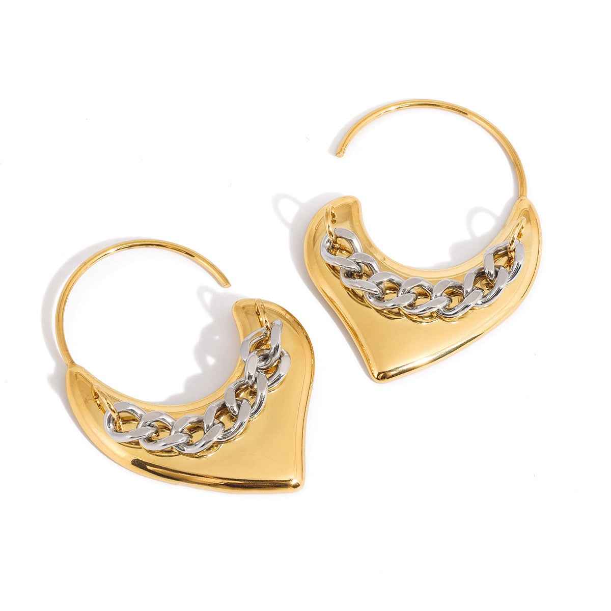 18K gold lightweight luxury heart-shaped earrings