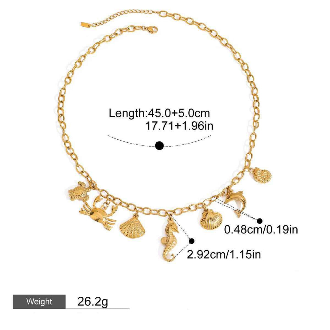 18K gold ocean element design exquisite and noble necklace