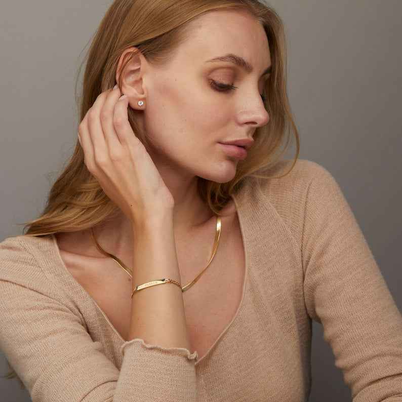 Customized Nameplate Bar Name Bracelet