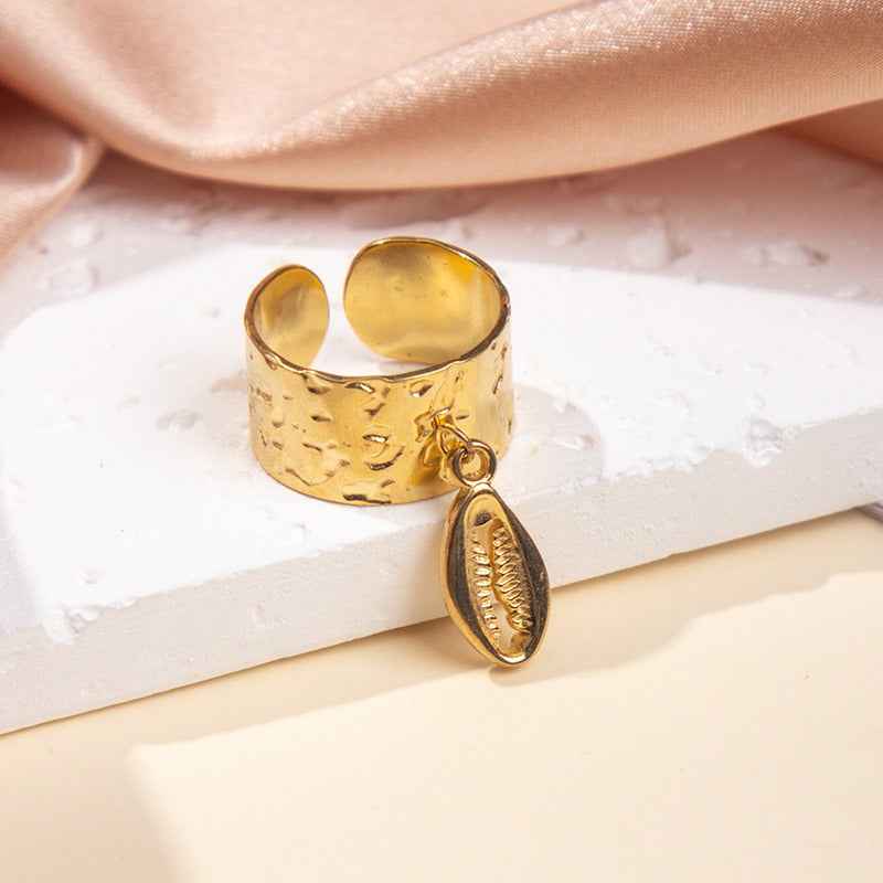 18K gold-plated titanium steel pendant ring