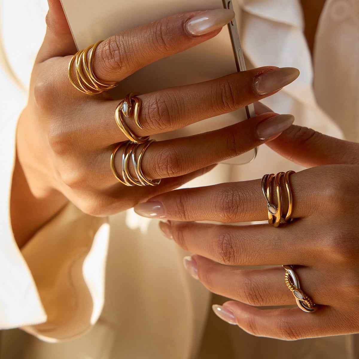 18K Gold Luxury Titanium Steel Ring