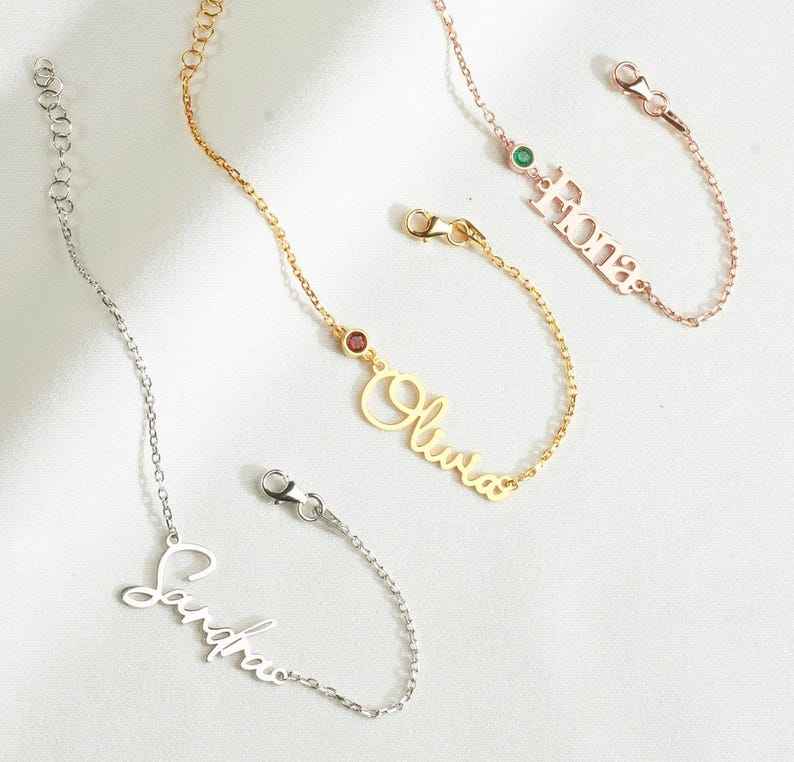 Customized Birthstone Name Bracelet