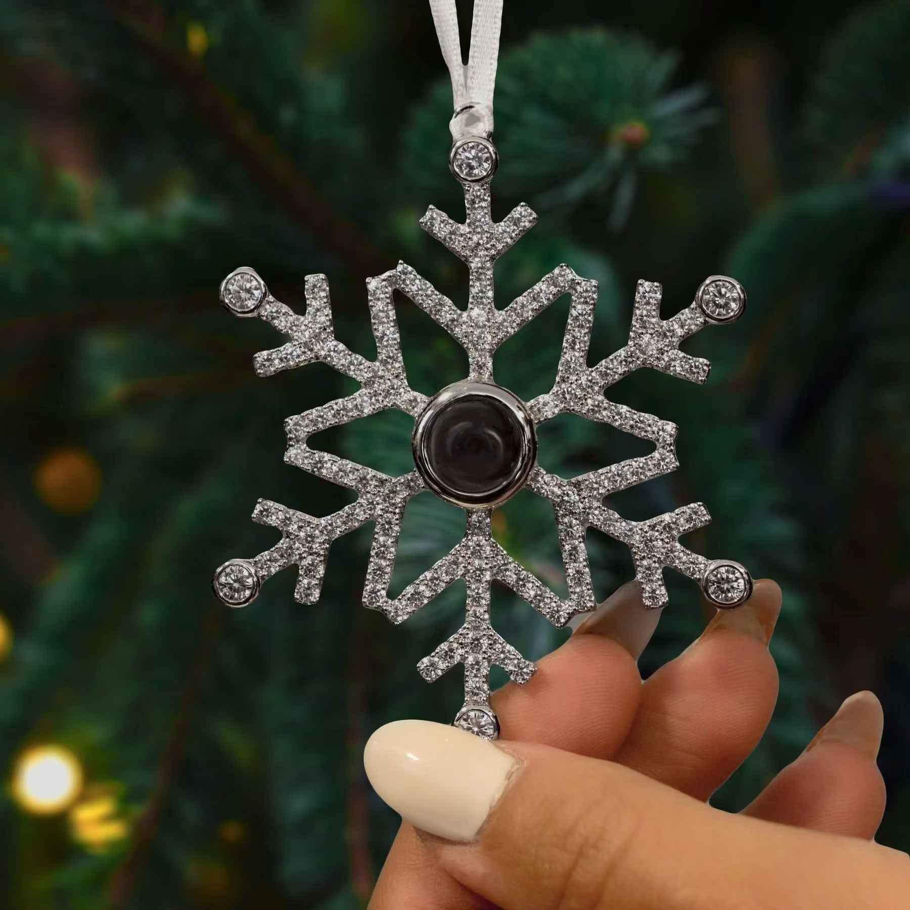 Personalized Snowflake Projection Pendant