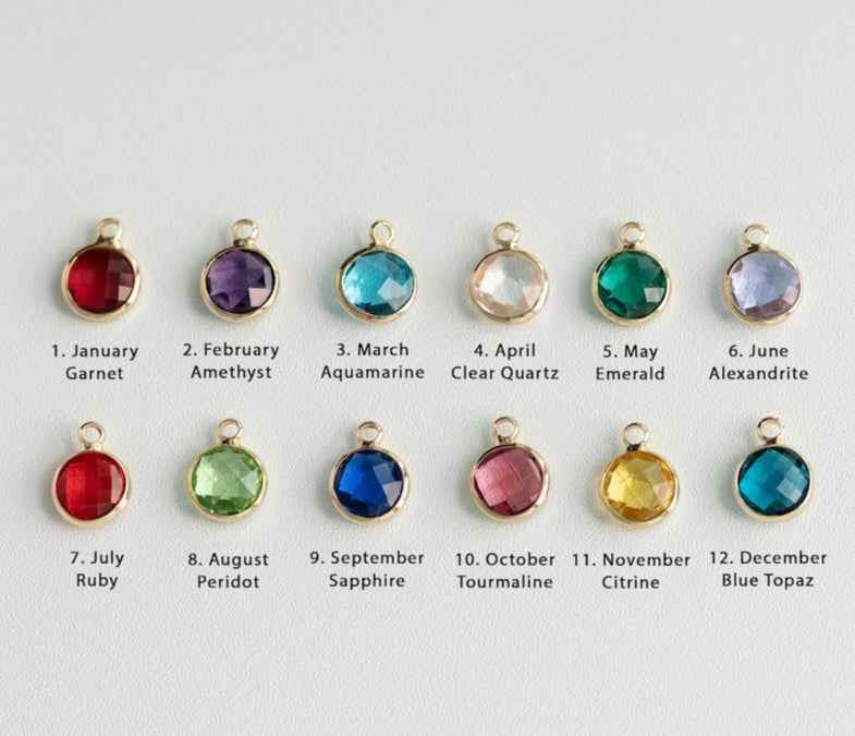 Custom Engraved Birthstone Personalized Necklace