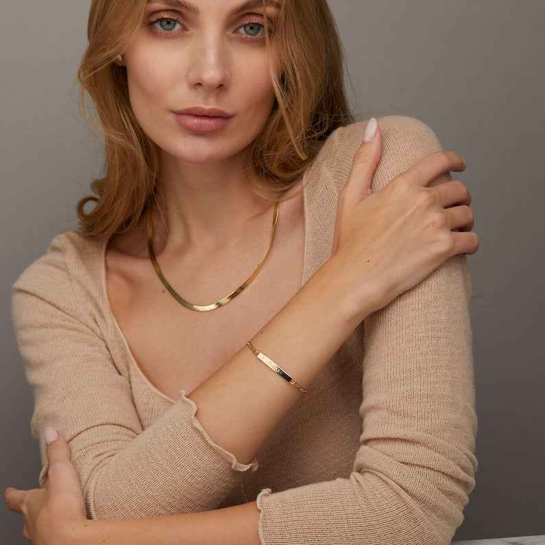 Customized Nameplate Bar Name Bracelet