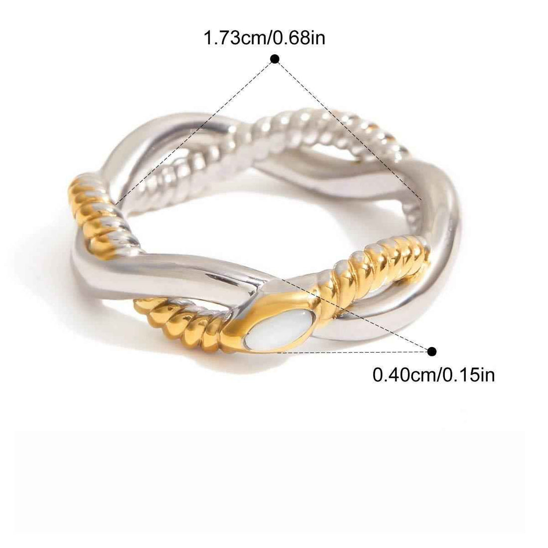 18K Gold Snake Ring in Titanium Steel