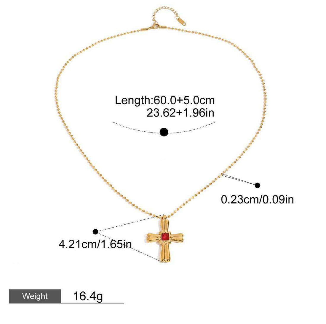18K Gold Cross Design Beautiful Dazzling Necklace
