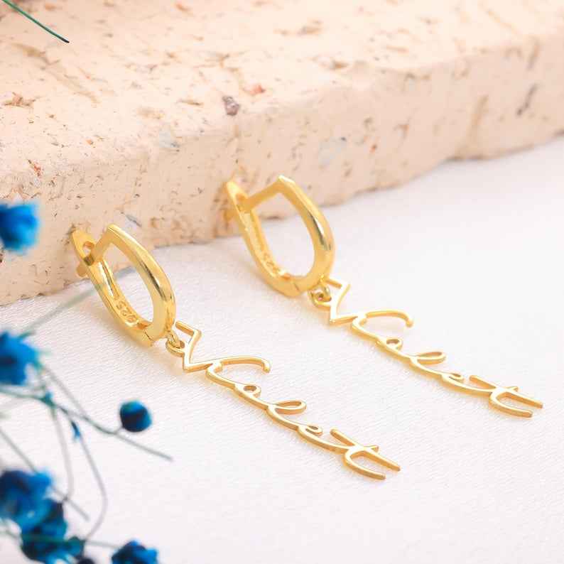 Custom Engraved Script Name Belly Ring