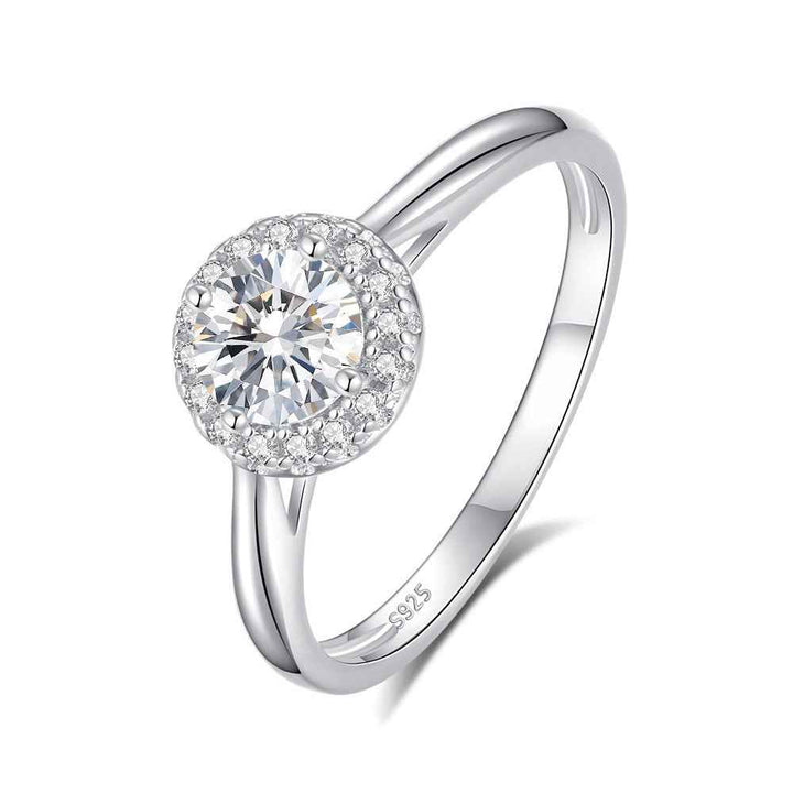 S925 Sterling Silver Minimalist Style Sparkling Diamond Ring