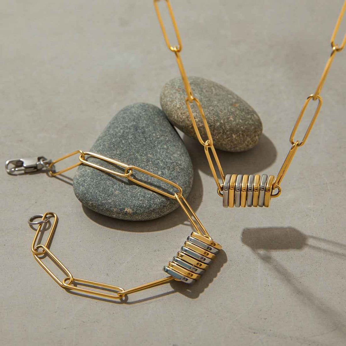 Titanium steel necklace light luxury clavicle chain bracelet