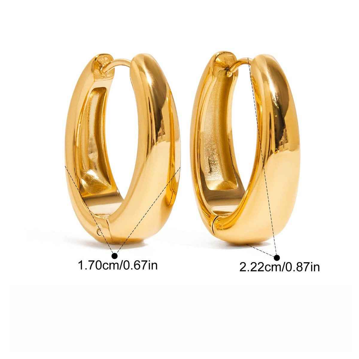18K gold-plated, lightweight, and luxurious titanium steel stud earrings.