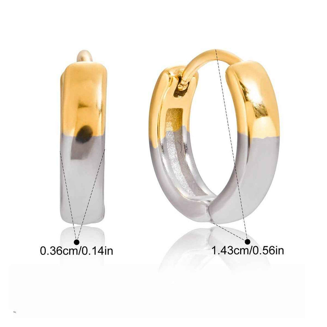 18K gold lightweight luxury and high-end hoop earrings/ear clips
