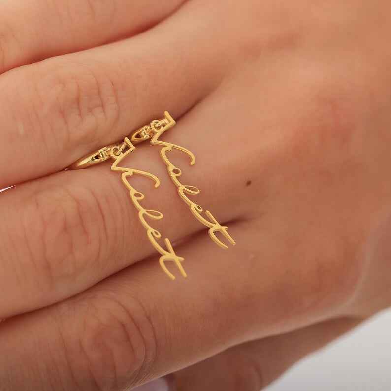 Custom Engraved Script Name Belly Ring