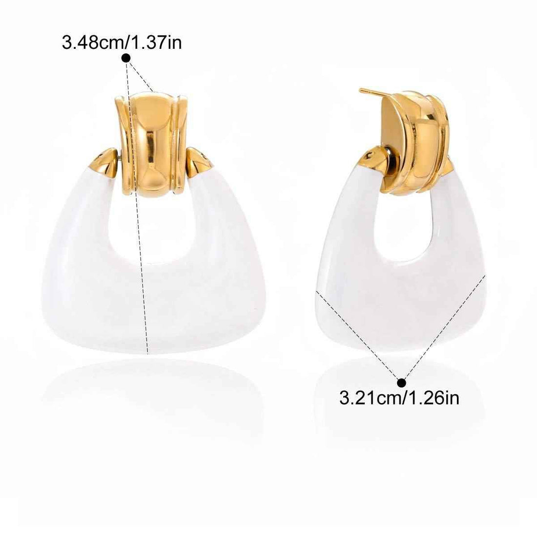18K gold lightweight luxury enamel stud earrings