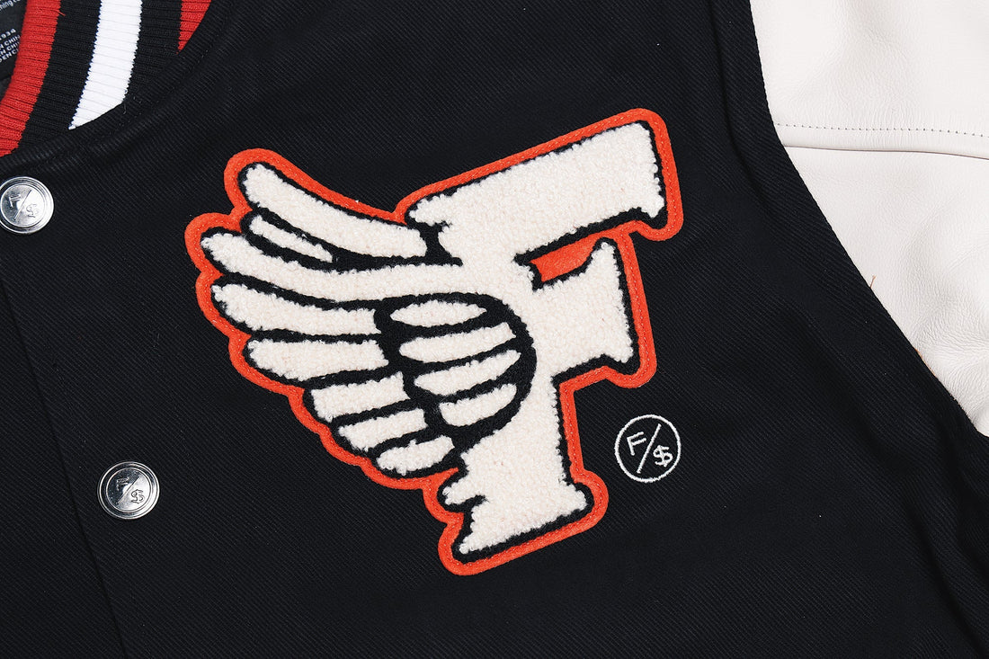 Manifest Varsity Jacket (Black) Fly Supply Co