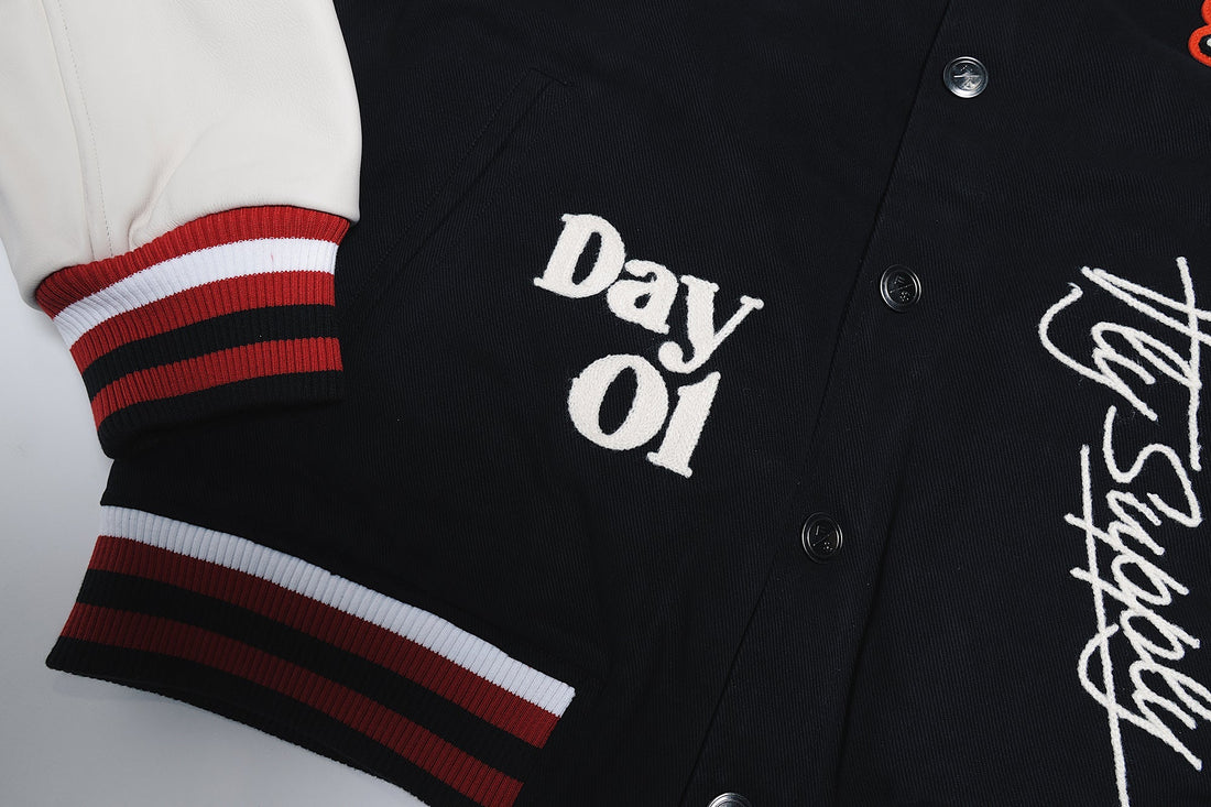 Manifest Varsity Jacket (Black) Fly Supply Co