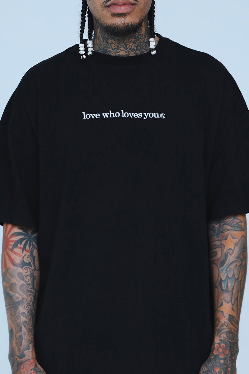 Love Who Loves You (Black - Oversize Shirt) Fly Supply Co