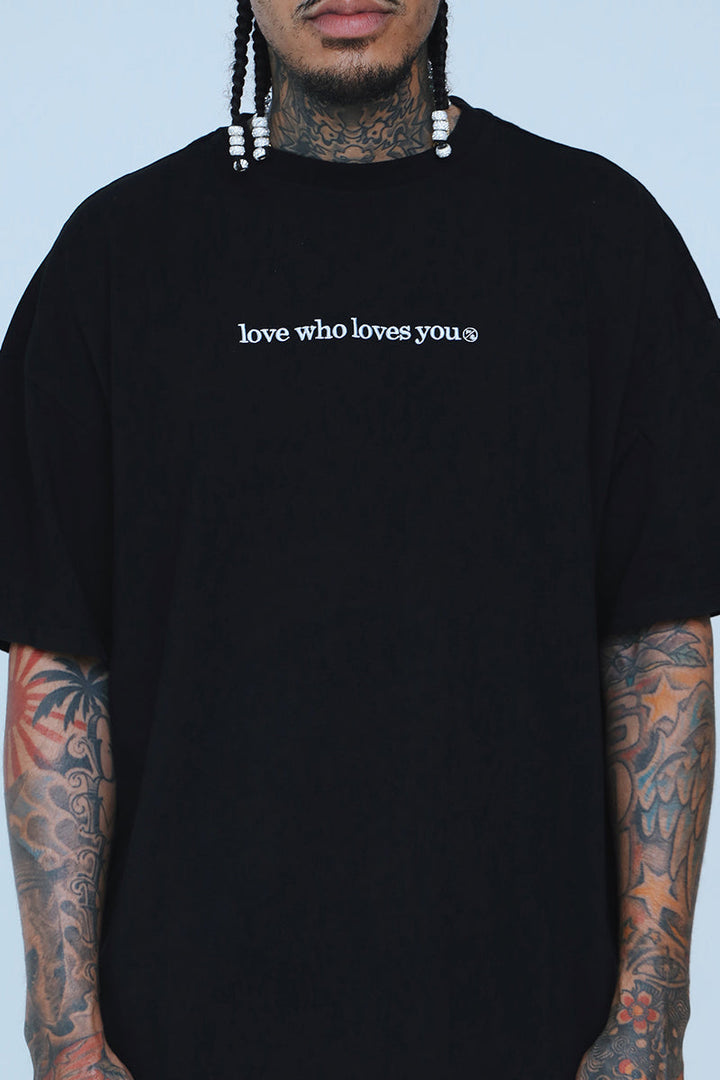 Love Who Loves You (Black - Oversize Shirt) Fly Supply Co