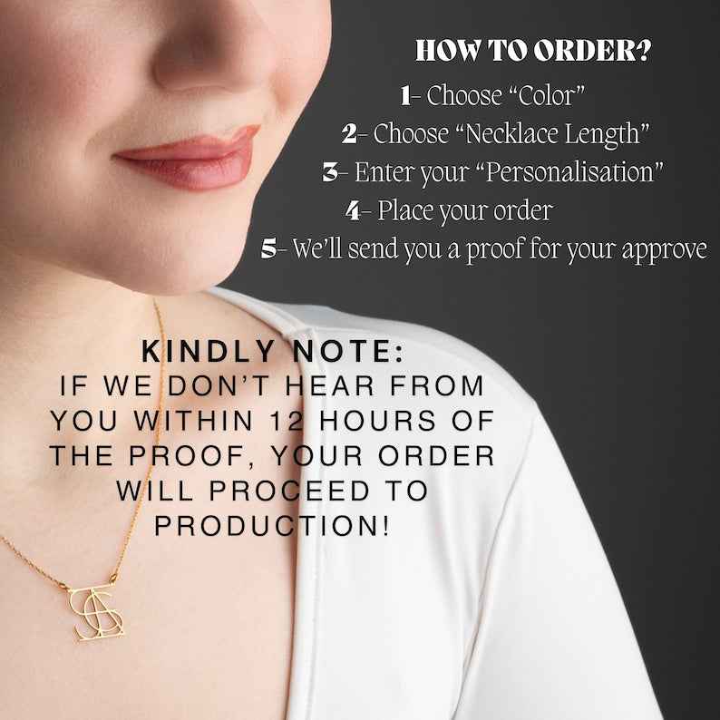 Customized Intertwined Initial Name Necklace