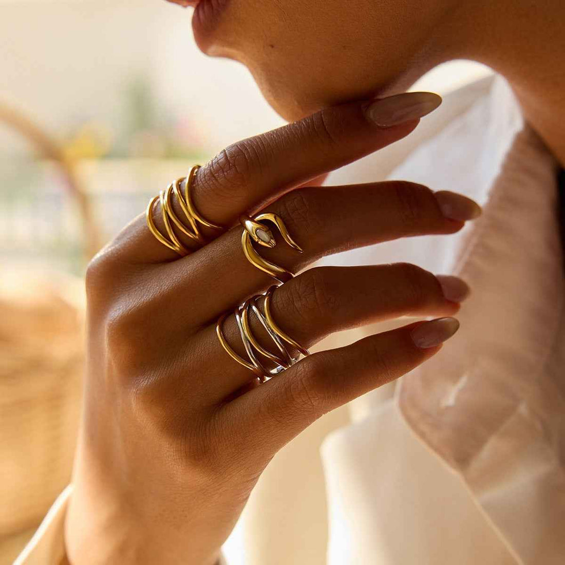 18K Gold Luxury Titanium Steel Ring