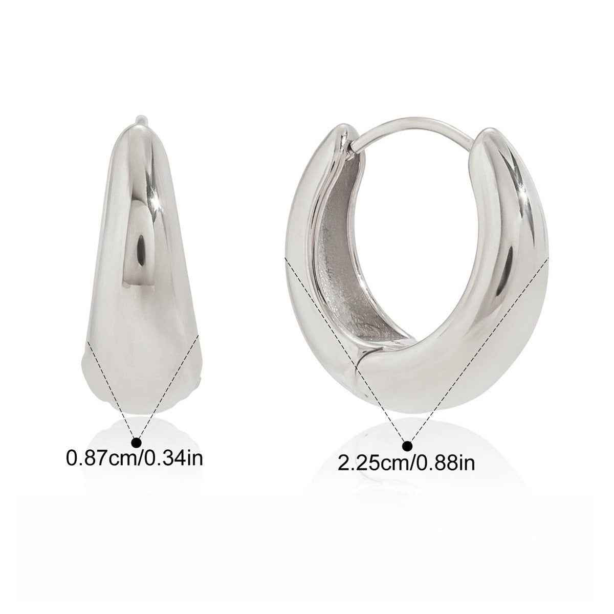 18K gold lightweight luxury earrings with engraved lettering on the inner surface.