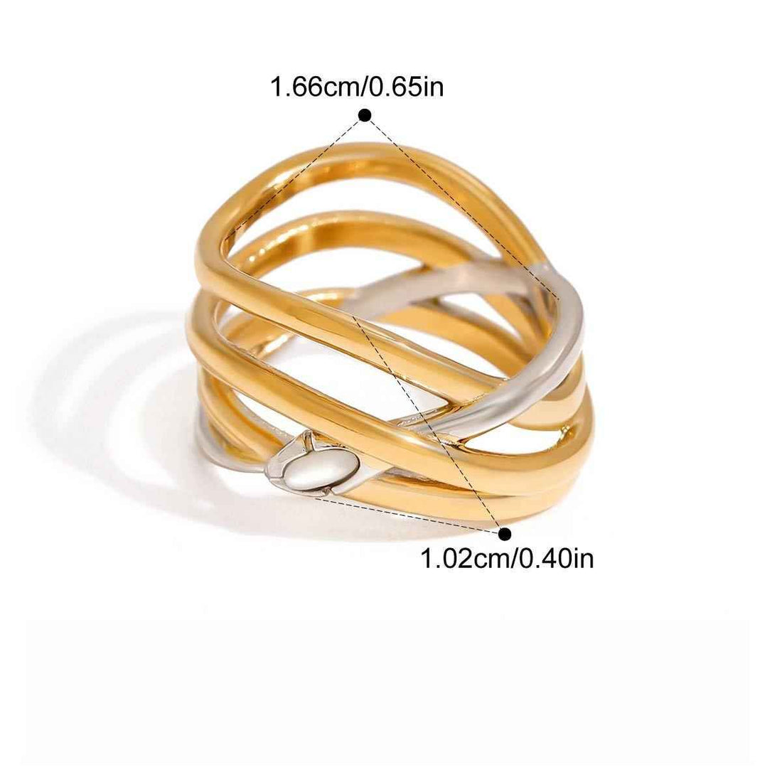 18K Gold Snake Ring in Titanium Steel
