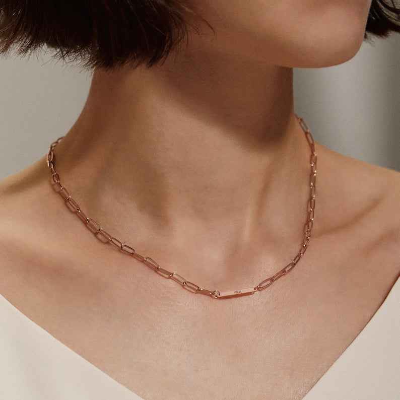 Personalized Paper Clip Chain Name Necklace