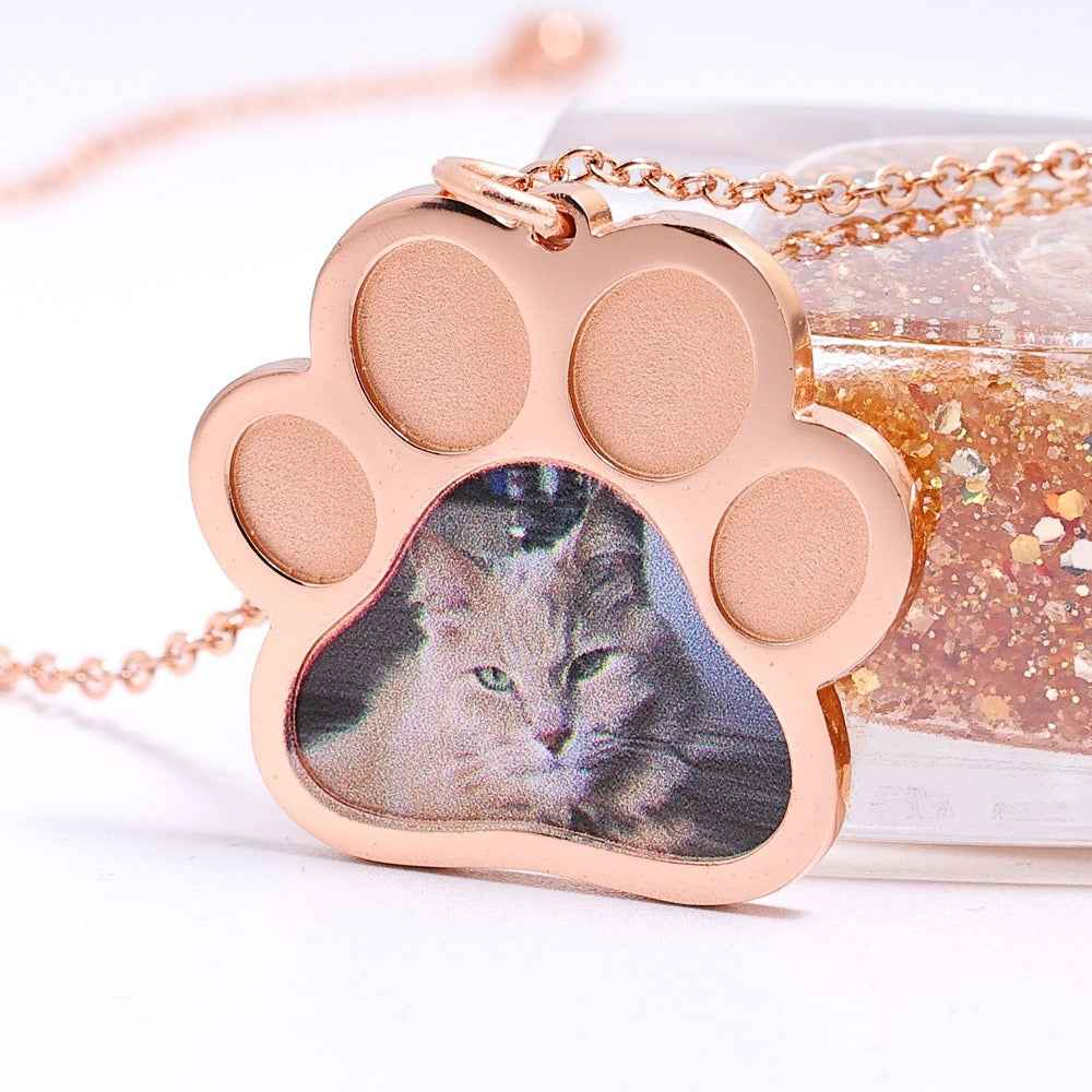 S925 silver kitten commemorative DIY pet necklace