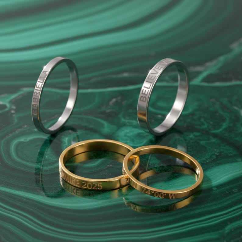 Customized Smooth Name Engraving Ring