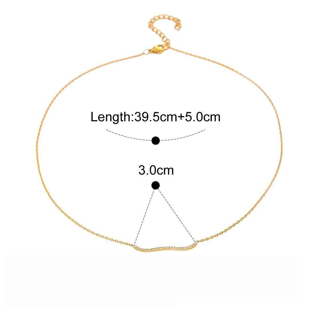 18K gold zircon four-leaf clover necklace