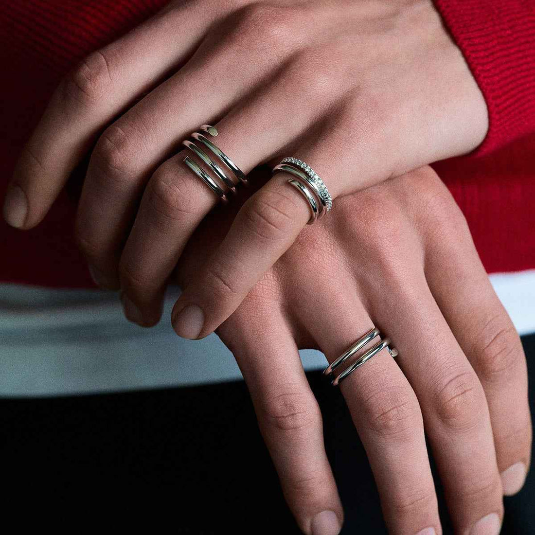 18K Gold Titanium Steel Spring Ring