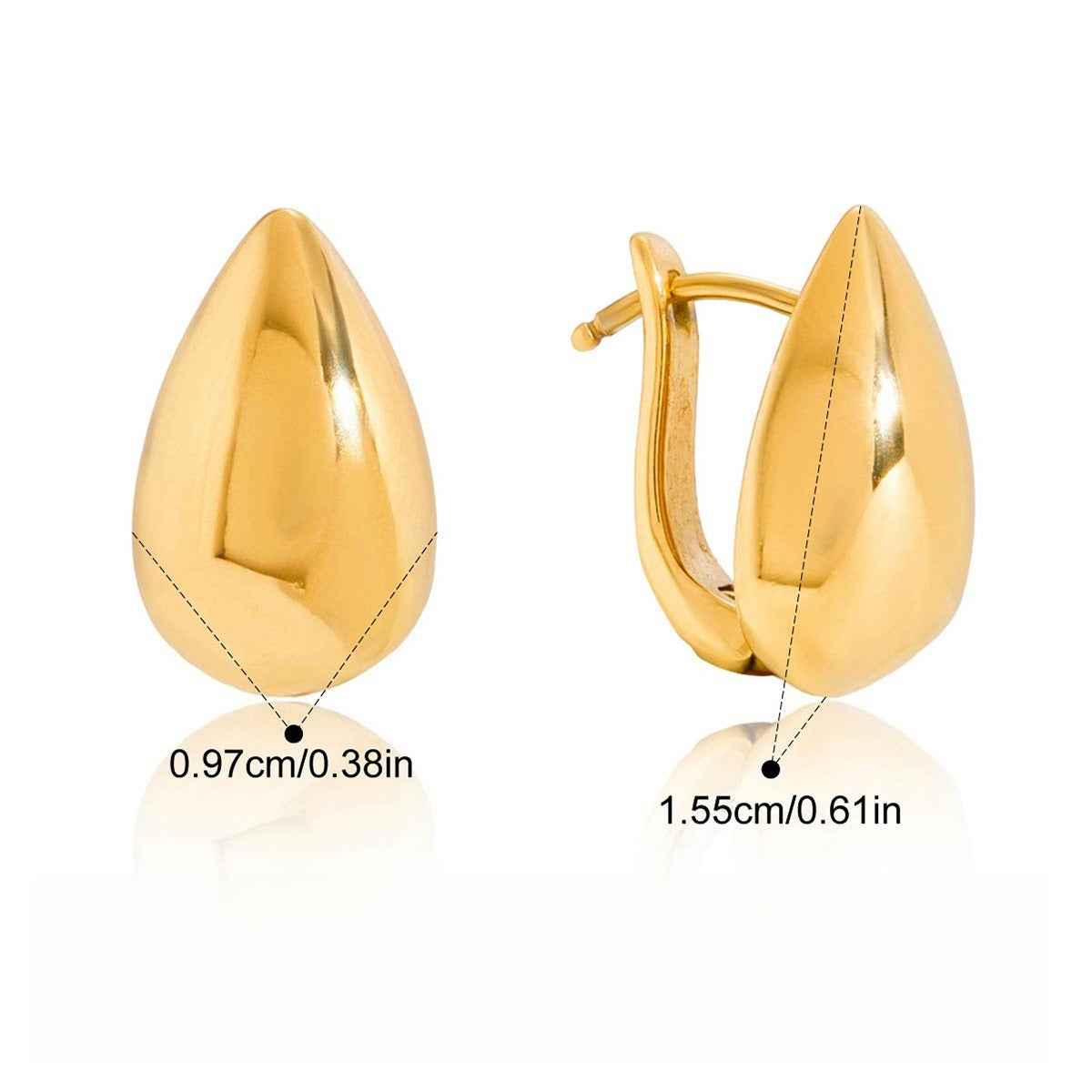 18K gold lightweight luxury and high-end style teardrop earrings