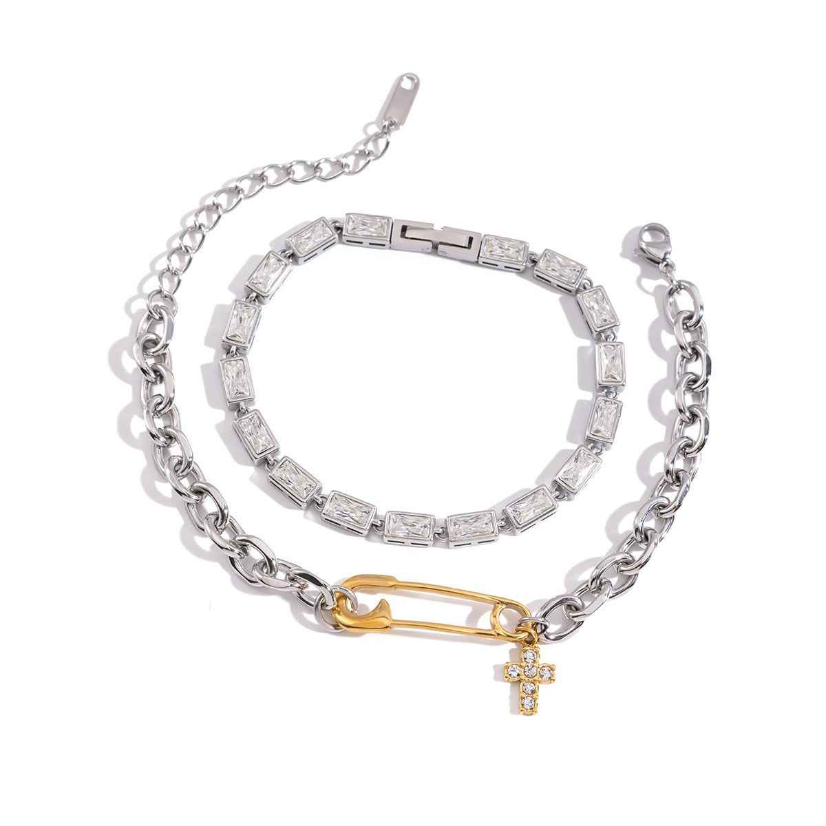 18k gold light luxury high-end titanium steel bracelet