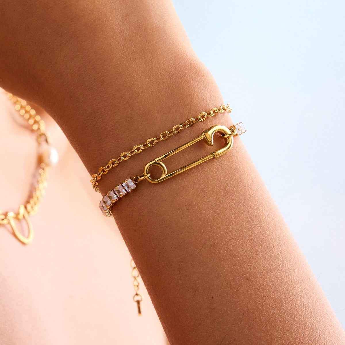 18K gold light luxury high-end zircon bracelet