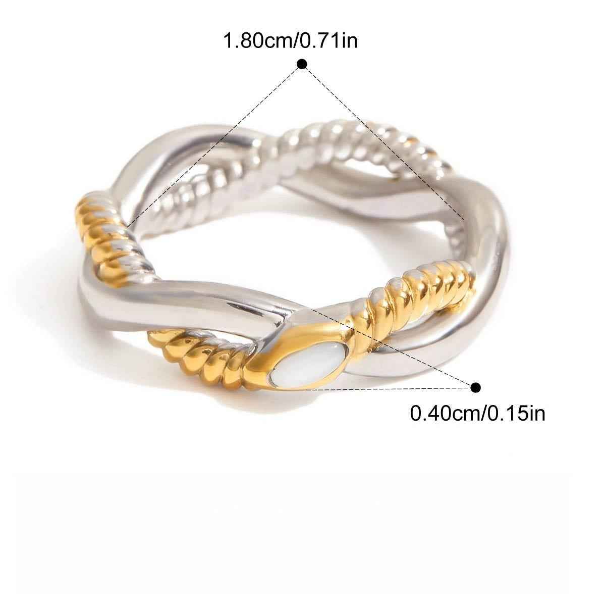 18K Gold Snake Ring in Titanium Steel