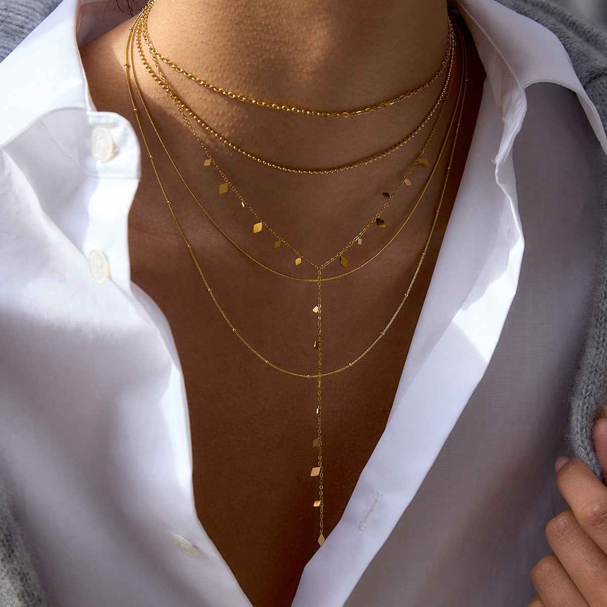 18K gold layered necklace