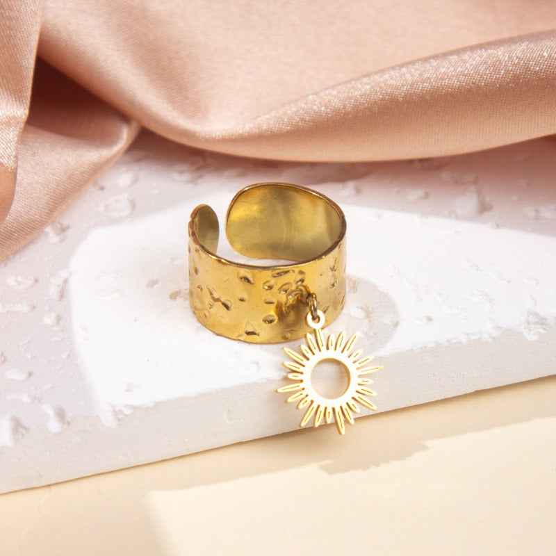 18K gold-plated titanium steel pendant ring